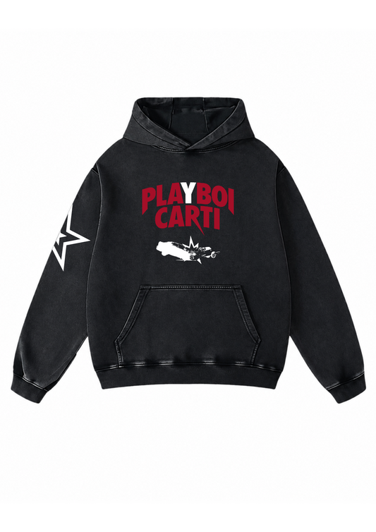 Playboi Carti Acid Wash Oversized Hoodie