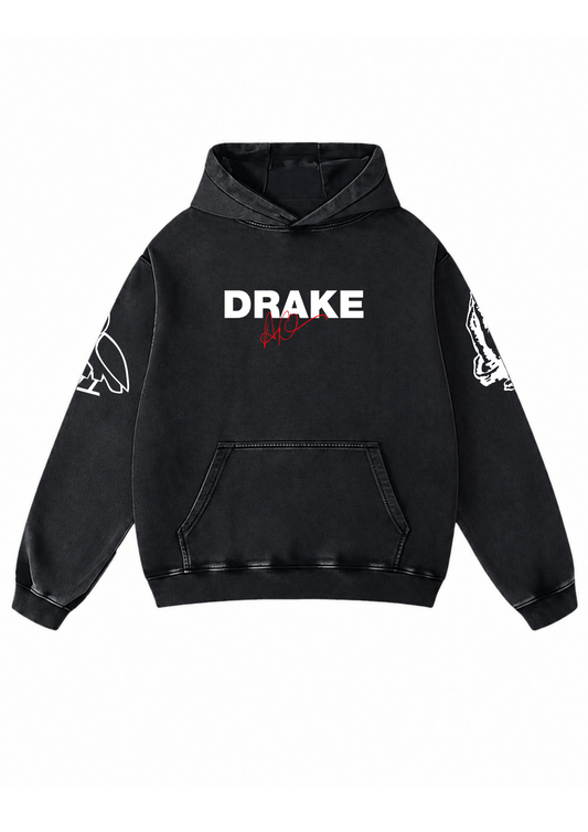 Drake Acid Wash Oversized Hoodie