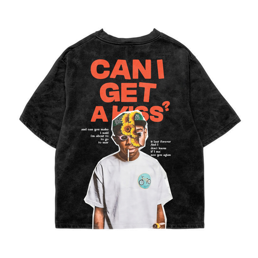 Can I Get a Kiss Acid Wash Oversized Tee