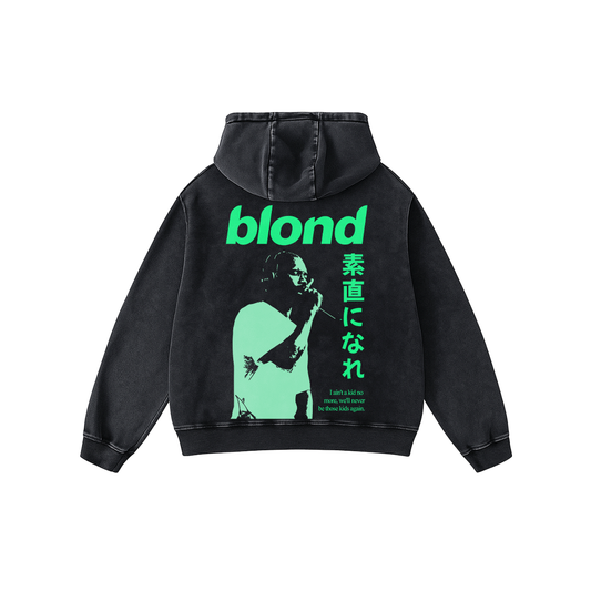 Blond Acid Wash Oversized Hoodie