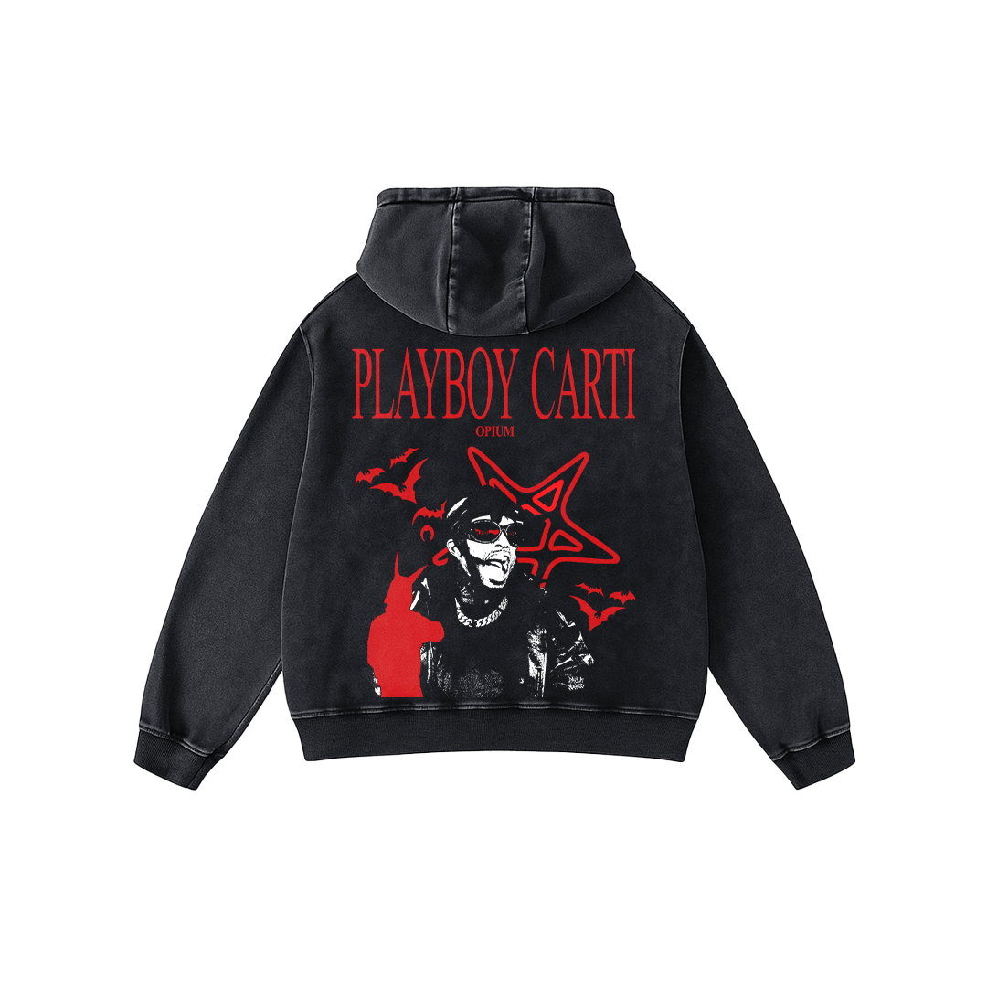 Vamp Acid Wash Oversized Hoodie