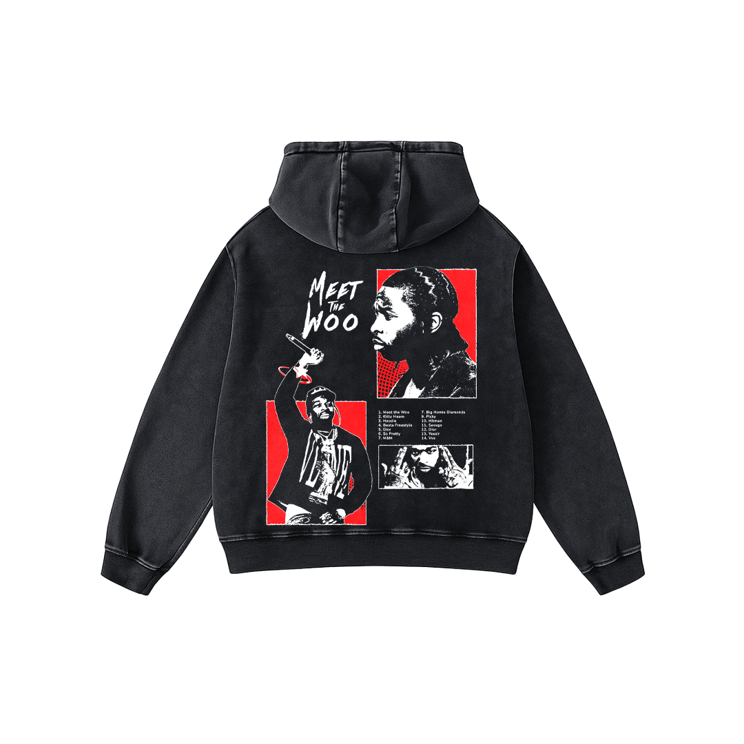 Meet The Woo Acid Wash Oversized Hoodie