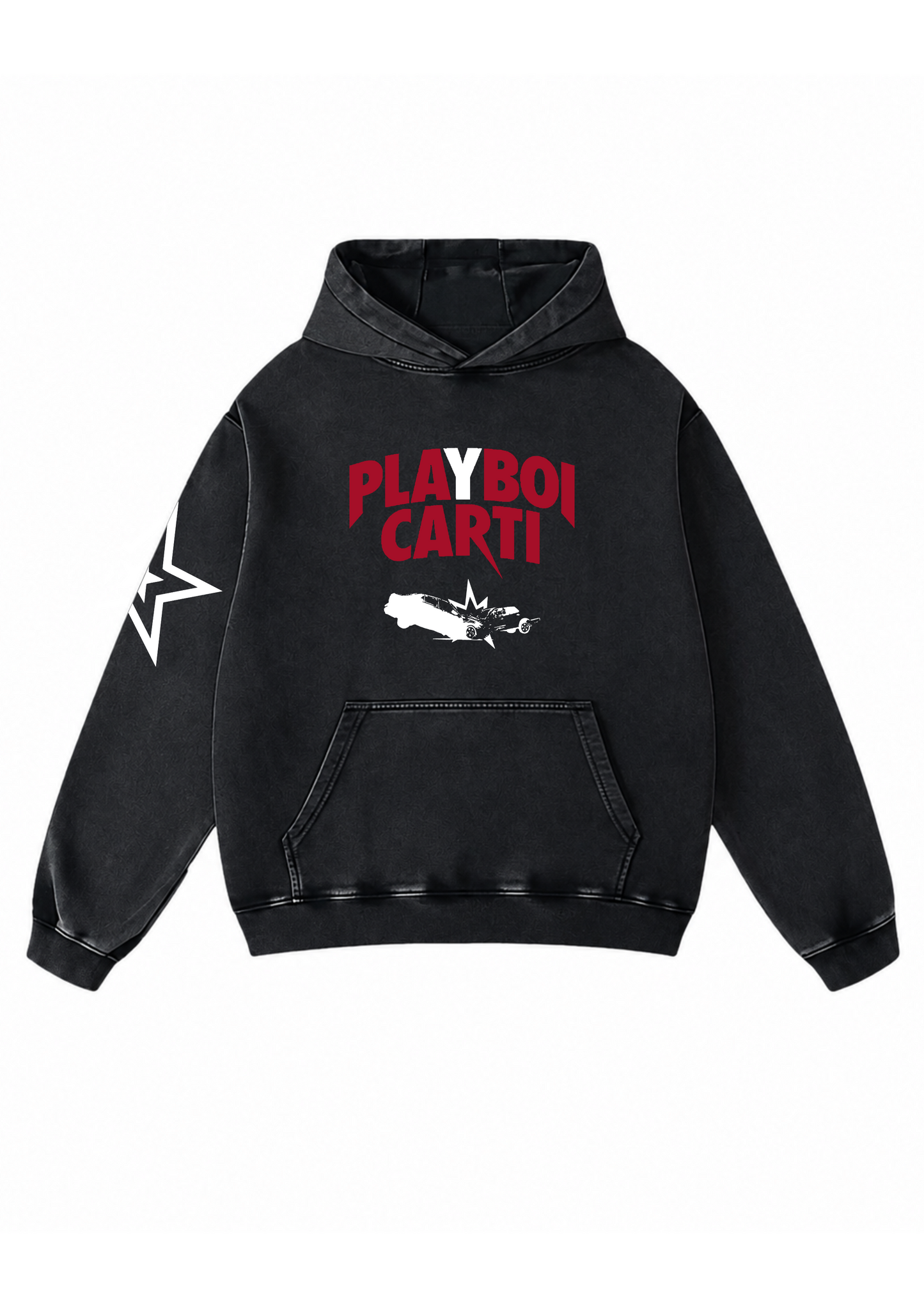 Playboi Carti Acid Wash Oversized Hoodie