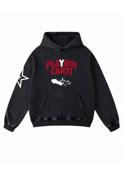 Playboi Carti Acid Wash Oversized Hoodie