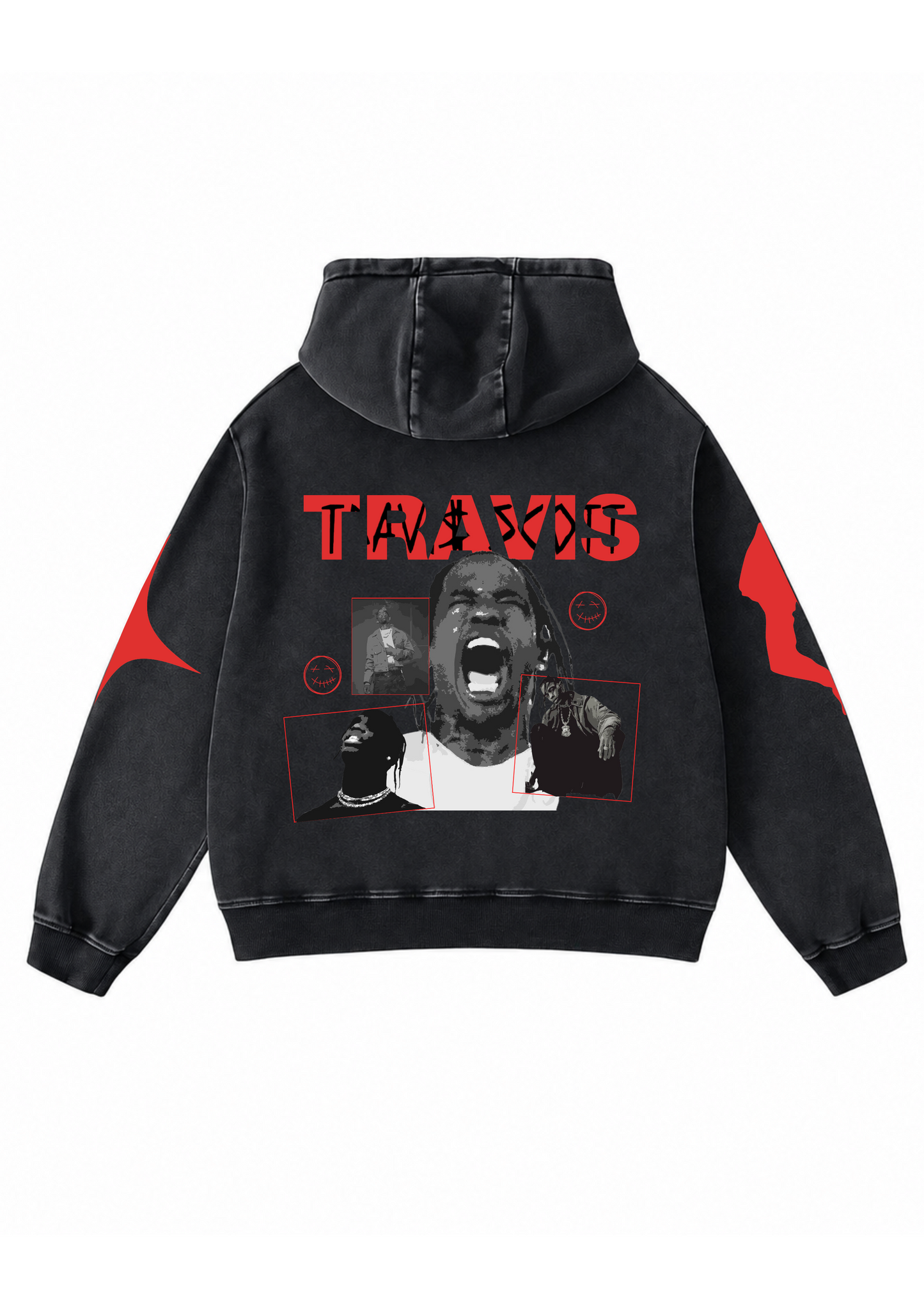 Travis Acid Wash Oversized Hoodie