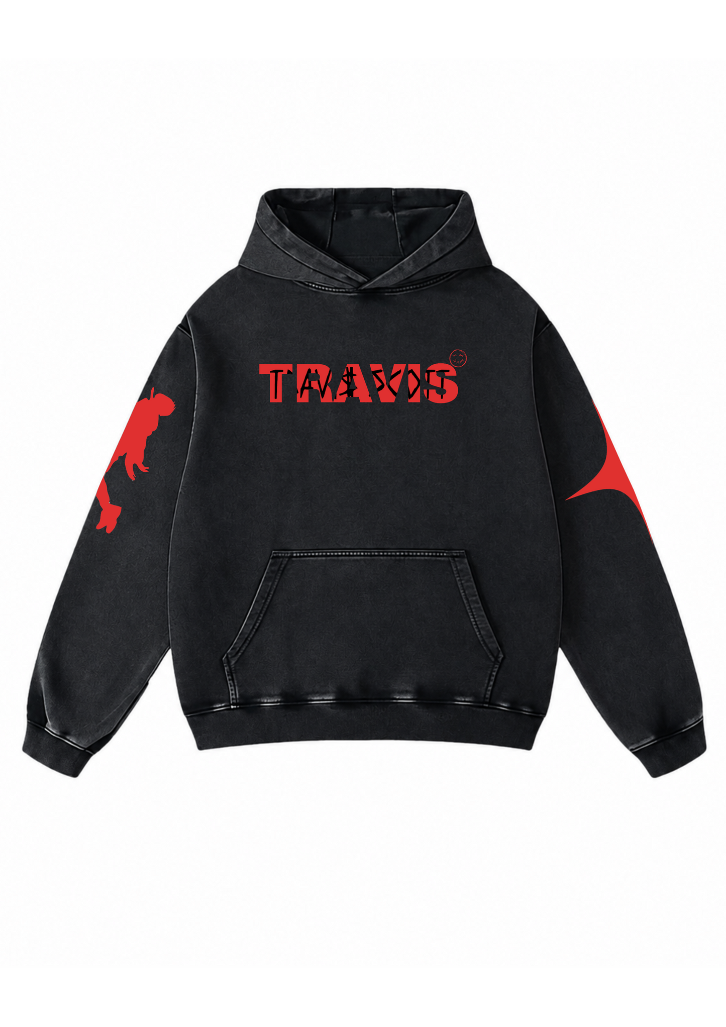Travis Acid Wash Oversized Hoodie